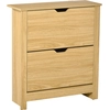 Bild von HOMCOM Schuhschrank mit 2 aufklappbaren Türen, 2 Fächer, Spanplatten, Naturholz Aosom