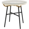 Bild von Outsunny Gartencouchtisch rund aus Rattanimitat Metall und gehärtetes Glas Ø 50 x 50 cm Creme Aosom