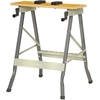 Bild von DURHAND Klappbarer Arbeits- und Spanntisch mit 4 Spannstiften, Arbeitstisch Staffelei, Traglast 100 kg, Stahlgestell, Arbeitsfläche für Baustelle Werkstatt Garage, 62,5x60,5x78,5cm, Grau Aosom