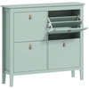 Bild von HOMCOM Schuhschrank für 20 Paar, schmaler Schuhschrank mit 4 klappbaren Schubladen, verstellbare und abnehmbare Einlegeböden, moderner Stil, für Flur und Eingangsbereich, 105 x 24 x 95,5 cm, grün Aosom