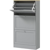 Bild von HOMCOM Schuhschrank 18 Paar, moderner schmaler Schuhschrank mit 3 klappbaren Schubladen und verstellbaren Regalen, für Flur und Eingang, 60 x 23,5 x 115 cm, grau Aosom