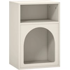 Bild von HOMCOM Nachttisch, Nachttisch mit offenen Fächern, bogenförmiges Design, Nachttisch für Schlafzimmer, Wohnzimmer, 40 x 30 x 60 cm, Creme Aosom
