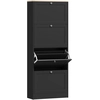 Bild von HOMCOM Schuhschrank für 24 Paar, schmaler moderner Schuhschrank mit 4 Klappschubladen und verstellbaren Einlegeböden, für Flur und Eingang, 60 x 23,5 x 151 cm, schwarz Aosom