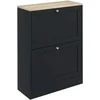 Bild von HOMCOM Schuhschrank für 12 Paar, schmaler moderner Schuhschrank mit 2 Klappfächern und verstellbaren Einlegeböden, für Flur und Eingang, 60 x 23,5 x 80 cm, Schwarz Aosom