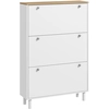 Bild von HOMCOM Schuhschrank 24 Paar, schmaler Schuhschrank mit 3 kippbaren Schubladen, verstellbaren Einlegeböden und Oberplatte, moderner Stil, für Flur und Eingangsbereich, 80x23,5x121cm, Weiß Aosom