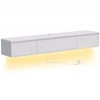 Bild von HOMCOM Schwebendes Wand-TV-Board 160 cm mit LED-Beleuchtung und Steckdosen, TV-Möbel für Fernseher bis 182,88 cm, gerillte Klapptür und 2 Schubladen, Wand-TV-Bank für Wohnzimmer, Schlafzimmer, Weiß Aosom