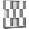 Bild von HOMCOM Bücherregal Standregal Büroregal Aktenregal für Büro Wohnzimmer Arbeitszimmer Spanplatte Grau+Weiß 100 x 24 x 124 cm Aosom