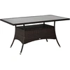 Bild von Outsunny Esstisch Gartentisch Polyrattan Glastisch 150x85x74cm, Sicherheitsglas Braun Schwarz, ideal für Garten & Terrasse Aosom.de