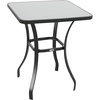 Bild von Outsunny Gartentisch quadratisch Glastisch wetterfest Schwarz 68,5x68,5cm für Balkon Terrasse Gartenmöbel Aosom.de