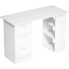 Bild von HOMCOM Schreibtisch Computertisch Bürotisch Arbeitstisch Regal mit 3 Schubladen Regale Weiß 120 x 49 x 72 cm Aosom