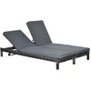 Bild von Outsunny Polyrattan Sonnenliege Gartenliege für 2 Personen Relaxliege 5-stufige Rückenlehne Metall & PE Rattan 196x120x28cm für Garten & Terrasse Aosom.de