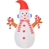 Bild von HOMCOM Aufblasbarer Schneemann 240 cm mit rotierender Beleuchtung Weihnachtsdeko für Garten & Party, weiß-rot, 180 x 100 cm Aosom.de