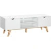Bild von HOMCOM TV Schrank, TV-Kommode, Schrankelement mit Schubladen und Offene Regale, MDF, Weiß, 150 x 39 x 50 cm Aosom