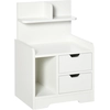 Bild von HOMCOM Nachttisch mit 2 Schubladen Nachtschrank moderner Nachtkommode mit offenen Ablage Weiß 40 x 30 x 60 cm Aosom