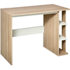 Bild von HOMCOM Schreibtisch mit Regal Bücherregal Computertisch Bürotisch 100x44x74cm aus Spanplatte in Natur und Weiß Aosom.de