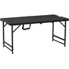 Bild von Outsunny Gartentisch klappbar Kunststoff 118 x 60 x 74 cm Wetterfest Klapptisch, rutschfest Buffettisch Campingtisch Balkontisch Terrassentisch Outdoor Esstisch für Garten, Terrasse Balkon Schwarz Aosom