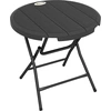 Bild von Outsunny Gartentisch für 4 Personen, runder Klapptisch Ø80 cm, Garten Esstisch in Holzoptik, dunkelgrau, ideal für Balkon & Terrasse Aosom.de
