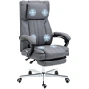 Bild von Vinsetto Bürostuhl mit 5 Massagemodi ergonomischer Schreibtischstuhl mit Liegefunktion höhenverstellbar Fußstütze Leinenoptik Grau Aosom.de
