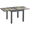Bild von Outsunny Gartentisch, Esstisch mit Ausziehbarer Tischplatte, Terrassentisch mit Holzoptik, Balkontisch aus Alu, Beige+Grau, 160 x 80 x 75cm Aosom