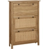 Bild von HOMCOM Schuhschrank, Schuhkipper mit 3 Fächern, Schuhaufbewahrung für 18 Paare, Schuhständer mit Rattenoptik, für Flur, Eingangsbereich, Natur, 80 x 23,5 x 121,5 cm Aosom