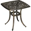 Bild von Outsunny Beistelltisch Terrassentisch mit Schirmloch 54x54x52,5cm Aluminiumrahmen in Bronze, ideal für Garten & Balkon Aosom.de