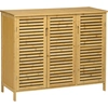 Bild von HOMCOM Schuhschrank, Schuhkommode mit 8 Regalböden, Schuhständer für max. 16 Paar Schuhe, Schuhaufbewahrung mit Kippschutz für Diele, Flur, Bambus, Natur, 100 x 35 x 80 cm Aosom