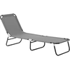 Bild von Outsunny Sonnenliege Gartenliege verstellbare Rückenlehne Liegestuhl Campingliege Stahl 188 x 56 x 28cm für Garten Balkon Aosom.de