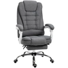 Bild von Vinsetto Bürostuhl ergonomischer Schreibtischstuhl mit klappbarer Fußstütze, höhenverstellbar & neigbar, Metall Grau für Komfort im Home Office Aosom.de