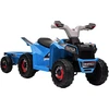 Bild von HOMCOM Kinderquad Elektro-Quad 6V mit Anhänger für Kinder 1,5-3 Jahre, 2,5 km/h, sicheres Metallfahrzeug in Blau Aosom.de