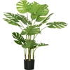 Bild von HOMCOM Künstliche Monstera 120cm Kunstpflanze mit Übertopf und PE-Moos, täuschend echt für Wohnzimmer und Dekoration in Grün Aosom.de