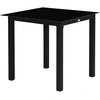 Bild von Outsunny Gartentisch quadratisch für 4 Personen, Terrassentisch mit Hartglasplatte, Aluminium schwarz 80x80x74cm für Garten & Balkon Aosom.de
