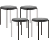 Bild von HOMCOM 4er-Set Esszimmerhocker, stapelbar Esszimmerstühle, Küchenstuhl mit gepolstertem Sitz, Samtoptik, Sitzhocker für Küche, Esszimmer Aosom