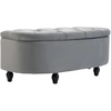 Bild von HOMCOM Sitzbank mit Stauraum und offenem Deckel, Polsterbank aus Velvet-Touch, Gummiholz, dunkelgrau, 120x46x42cm für Schlafzimmer & Flur Aosom.de