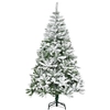 Bild von HOMCOM Künstlicher Weihnachtsbaum 180 cm mit Kunstschnee 750 Astspitzen klappbar Standfuß für Weihnachtsfest Indoor grün und weiß Aosom.de