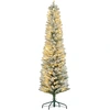 Bild von HOMCOM Künstlicher Weihnachtsbaum, 180 cm Christbaum mit 150 LED-Lichten 329 Astspitzen flammhemmend, für Weihnachtsfest, Indoor, Grün+Weiß Aosom