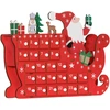 Bild von HOMCOM Adventskalender zum Befüllen 24 Schubladen Fächer Weihnachtskalender Adventskalenderbox Weihnachtsdekoration DIY MDF-Platte Rot 22,5 x 8 x 36 cm Aosom