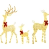 Bild von Outsunny 3er Set LED Rentier, Weihnachtsdeko mit 283 warmweißen Lichtern, Weihnachtsbeleuchtung Hirsch Deko mit Timer, Stahlrahmen, für Indoor, Outdoor, Silber Aosom