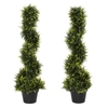 Bild von Outsunny 2er Set künstliche Zedernbaum groß 90 cm Kunstpflanze, Plastik künstliche Pflanzen Zeder im Topf, Spiralpflanze wie echt für Wohnzimmer Schlafzimmer Büro Garten moderne Dekoration Aosom