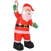 Bild von HOMCOM Aufblasbar Weihnachtsdeko, 2,4 m Weihnachtsmann mit LED-Beleuchtung, Zuckerstange, Gartendeko, Selbstaufblasende Weihnachtsbeleuchtung für Innen- und Außenbereich Aosom