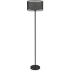Bild von HOMCOM Stehlampe, Stehleuchte mit E27 Fassung, zweifarbigem Lampenschirm aus Stoff, Standlampe mit Fußschalter Standleuchte für Wohnzimmer, Schlafzimmer, exkl. Leuchtmittel, Schwarz Aosom