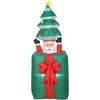 Bild von Outsunny 160-213 cm Aufblasbarer Weihnachtsdekoration Beweglicher Weihnachtsmann aus Geschenkbox mit Weihnachtsbaum Weihnachtsdeko mit eingebauten LED-Lichtern für Rasen, Hof und Garten Aosom