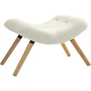 Bild von HOMCOM Sitzhocker, Fußhocker mit Berberfleece-Stoff, Polsterhocker bis 120 kg belastbar, für Wohnzimmer, Schlafzimmer, 60,5 x 45 x 38 cm, Cremeweiß Aosom