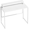 Bild von HOMCOM Schreibtisch Klappbar Computertisch Bürotisch mit Monitorhalterung Stahlrahmen für Arbeitszimmer, Schlafzimmer, Home Office, 100 x 48 x 87,5 cm, Weiß Aosom