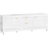Bild von HOMCOM TV-Schrank TV Lowboard für Fernseher bis zu 75 Zoll 180 x 40 x 66 cm Hochglanz Fernsehtisch mit 2 Soft-Close-Türen, Kabelmanagement und2 Schubladen für Wohnzimmer Schlafzimmer Hochglanz Weiß Aosom