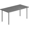 Bild von Outsunny Gartentisch 165 x 80 cm für 6 Personen Esstisch mit Lamellen-Tischplatte Stahlrahmen, Rechteckiger Terrassentisch Wetterfeste Balkontisch Outdoor Tisch für Garten Balkon Terrasse Dunkelgrau Aosom