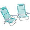 Bild von Outsunny 2er Set Campingstühle klappbar Campingstuhl mit 6-fach verstellbarer Netzrückenlehne Kopfstütze Faltstuhl faltbar Anglerstuhl Outdoor Anglersessel bis 120 kg Gartenstuhl für Garten Strand Aosom