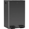 Bild von HOMCOM Mülleimer 2 x 28L Abfalleimer aus Edelstahl Mülltrennsystem mit Softclose Deckel, Herausnehmbare Inneneimer, Deodorant-Fächern Treteimer für Wohnung, Schwarz Aosom