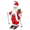 Bild von HOMCOM Ski-Weihnachtsmann 120 cm Stehende Singende Weihnachtsdekoration Figur Nikolaus mit Skiern, Stöcken, Geschenkesack, Handgefertigt, Geräusch- und Berührungssensor Aosom