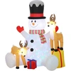 Bild von Outsunny Schneemann mit 2 Rentieren, 215 cm Weihnachtsdeko mit LED-Beleuchtung, Gartendeko, Weihnachtsdekoration für Innen- und Außenbereich Aosom