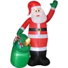 Bild von Outsunny Aufblasbarer Weihnachtsmann, 275 cm, mit Sack und Bär, Weihnachtsdeko mit integrierten LED-Lichtern für Garten sowie Innen- und Außenbereich Aosom